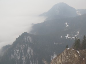 Mgły widoczne z Trzech Koron (zima)