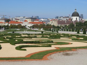 Ogrody przed Belwederem i widok na Wiedeń